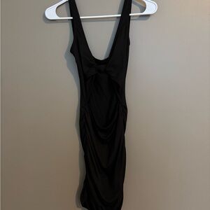 Black Bodycon Dress with Mid Cutout